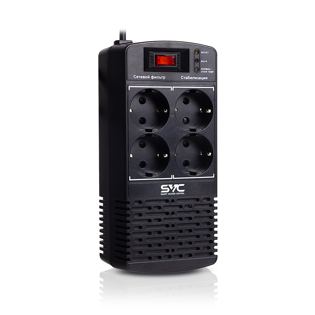 Стабилизатор (AVR), SVC, AVR-1000-L, Мощность 1000ВА/500Вт
