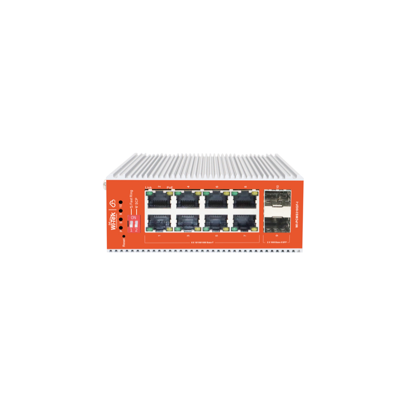 Wi-Tek WI-PCMS310GF-I Промышленный 8-портовый управляемый коммутатор PoE