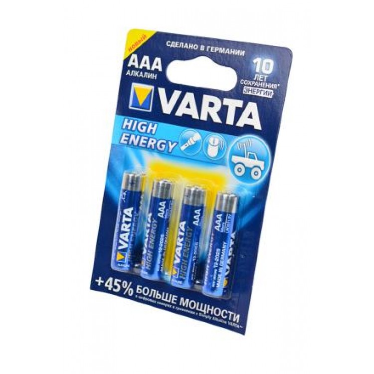 Элемент питания VARTA HIGH ENERGY/LONGLIFE POWER 4903 113 414 LR03 BL4 ААА мизинец