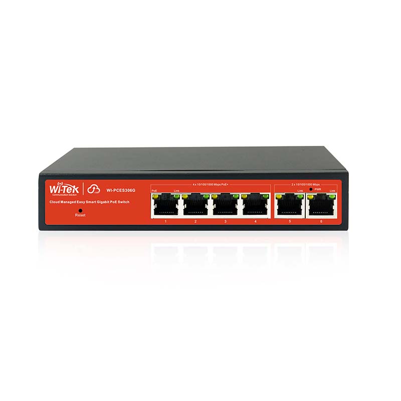 Wi-Tek WI-PCES306G Коммутатор 6-портовый PoE, управление через Wi-Tek Cloud