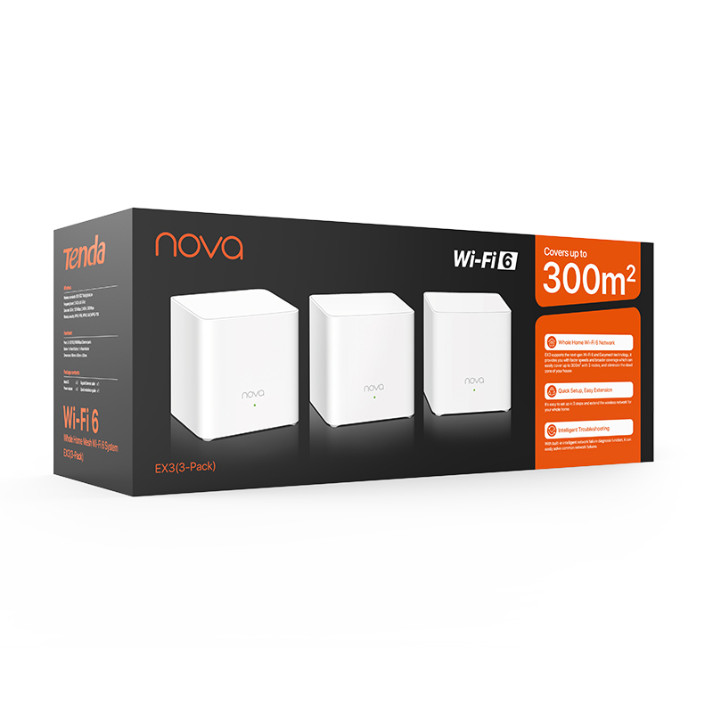 Tenda EX3 Mesh Wi-Fi роутер (3 устройства)
